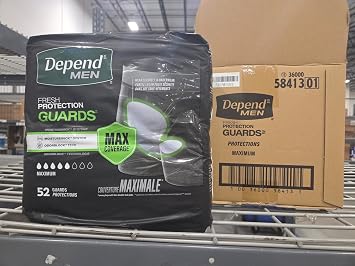 Depends Men's Incontinence Guards/Pads, One Size, 1 Count