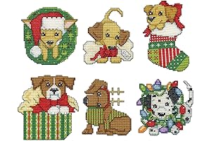 Cross Stitch Dog Ornament Kit to Sew Your Own Unique Holiday Decorations