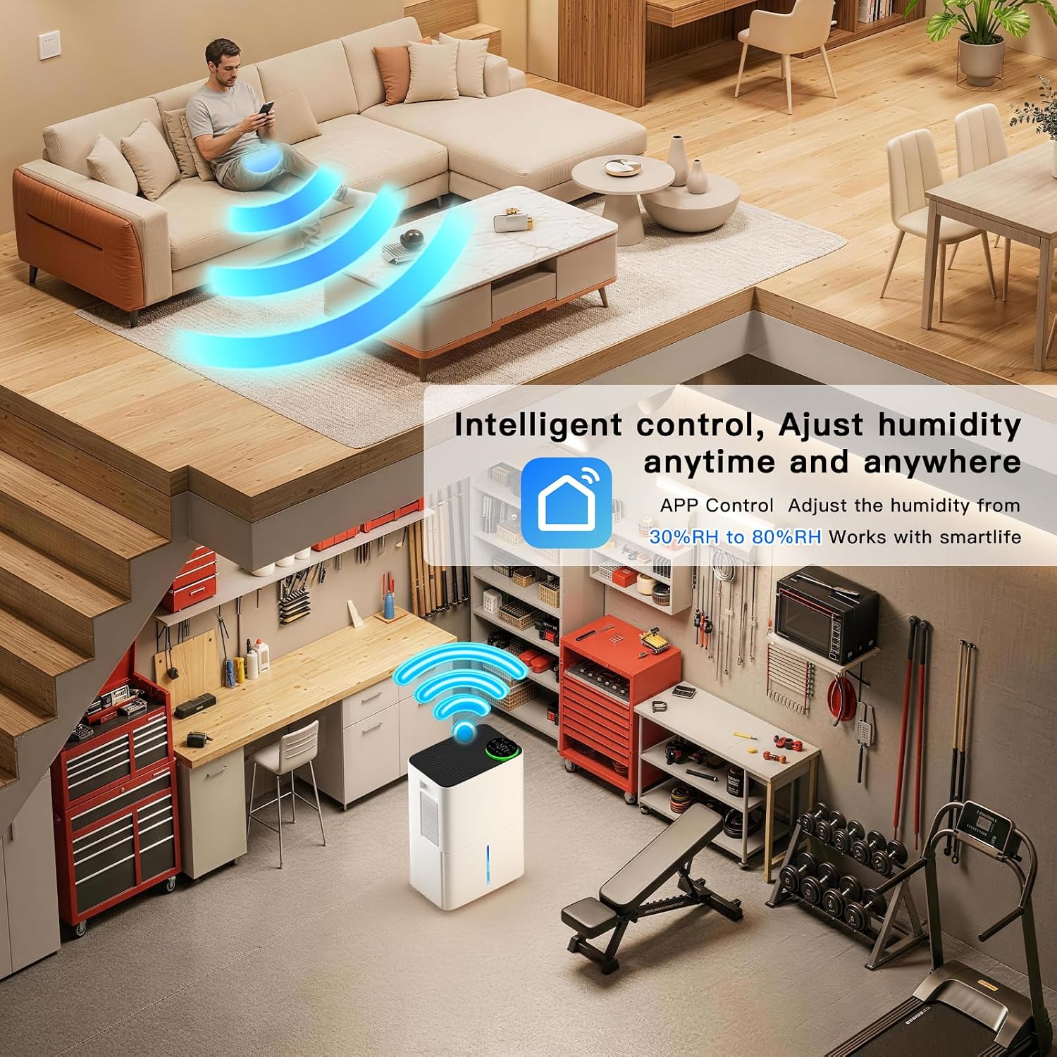 28.5 Pint Compressor Dehumidifier for Basement/Bathroom/Bedroom – 1500 Sq.Ft, WiFi/APP Control, Auto Defrost, Drain Hose, Child Lock & Laundry Drying 6 81FtaRSSLGL. AC SL1500