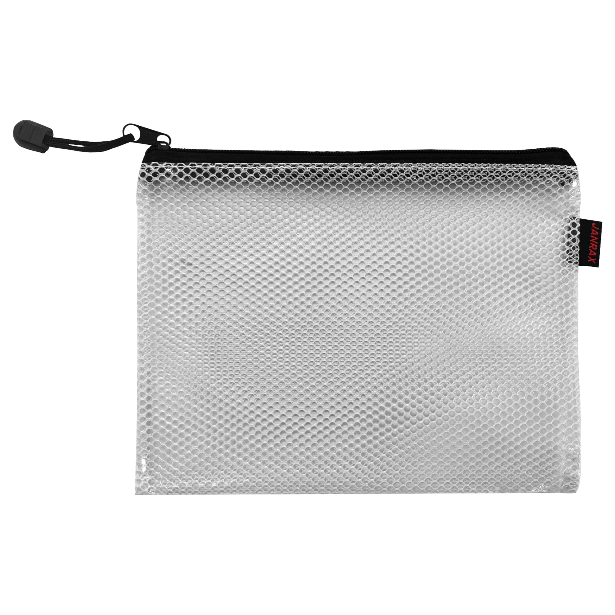 Janrax Pack of 12 Premium A5 Black Zip Mesh Bags — image 1
