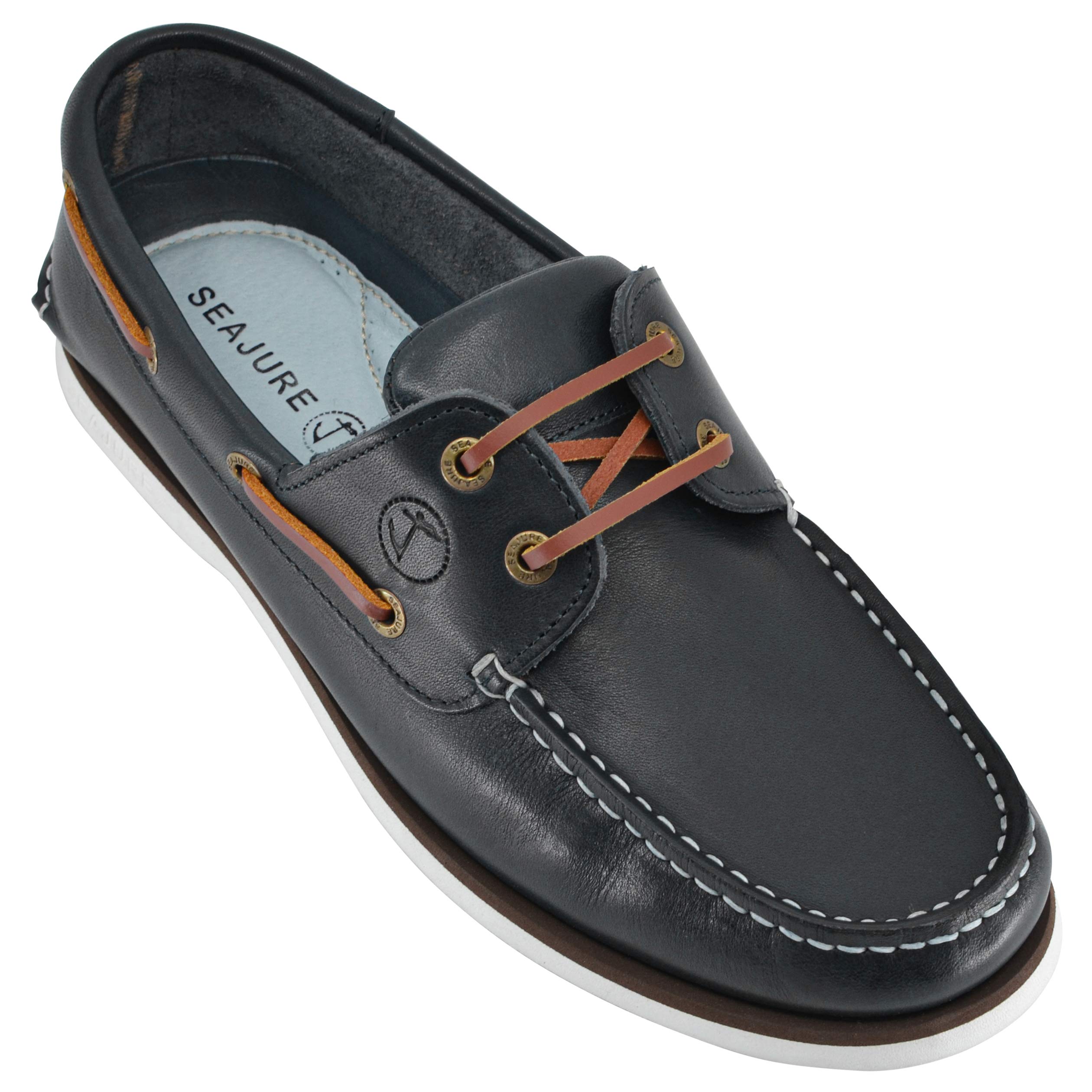 Seajure Damen Bootsschuhe Zlatni marineblaues Leder