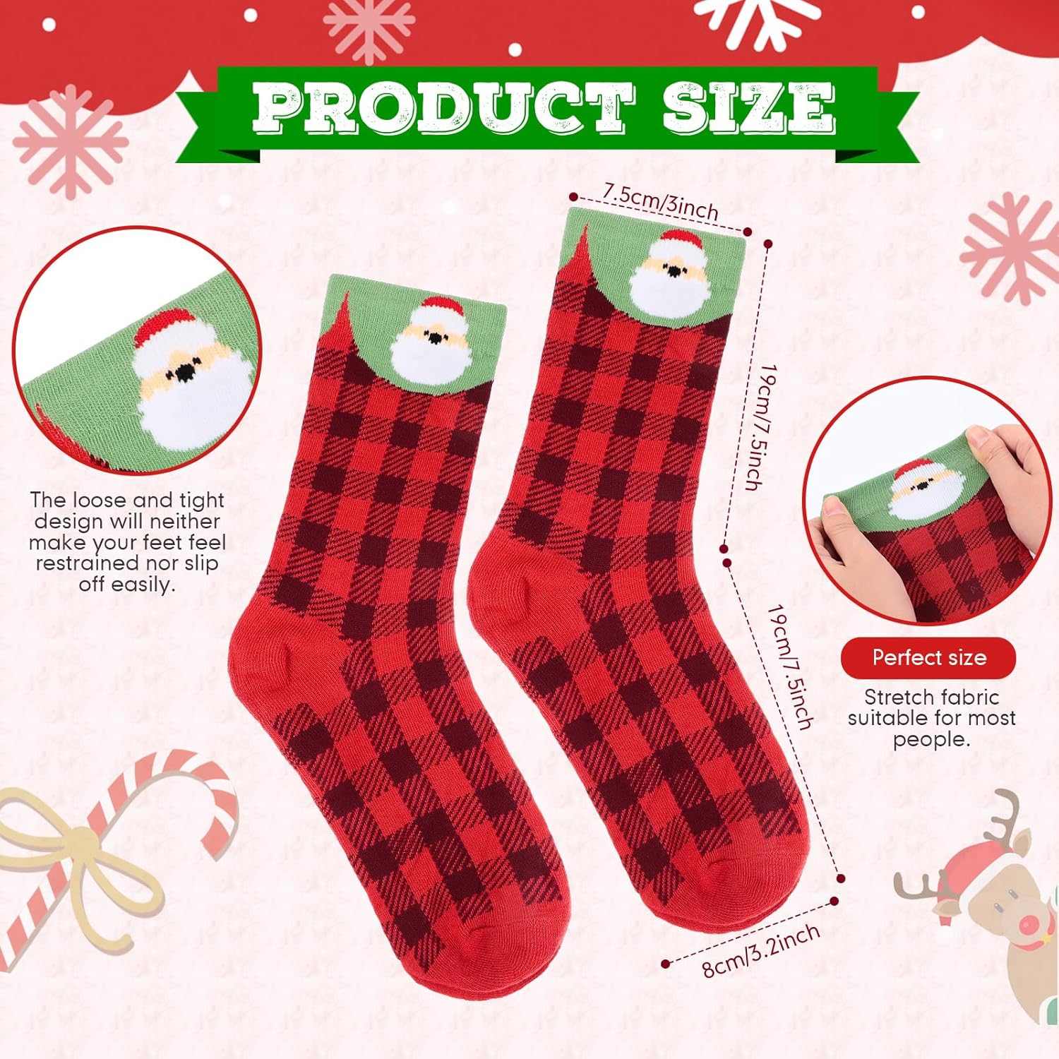 Eurzom 56 Pairs Christmas Crew Socks - Holiday Colorful Winter Festive Novelty Santa Socks for Women Men - Image 5