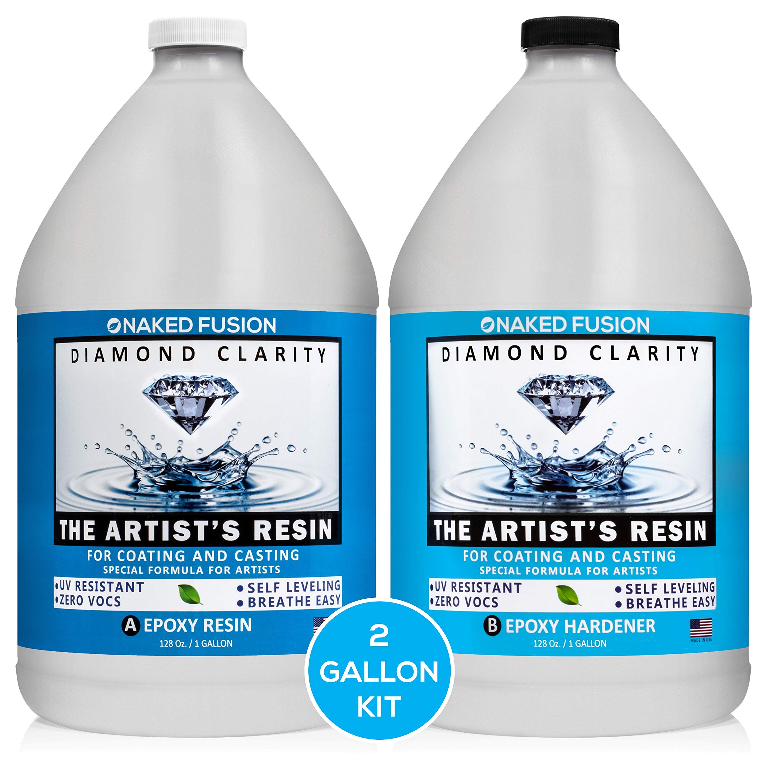 Epoxy Resin Art Resin Crystal Clear Formula 2 Gallon Kit The Artist's Resin for Coating