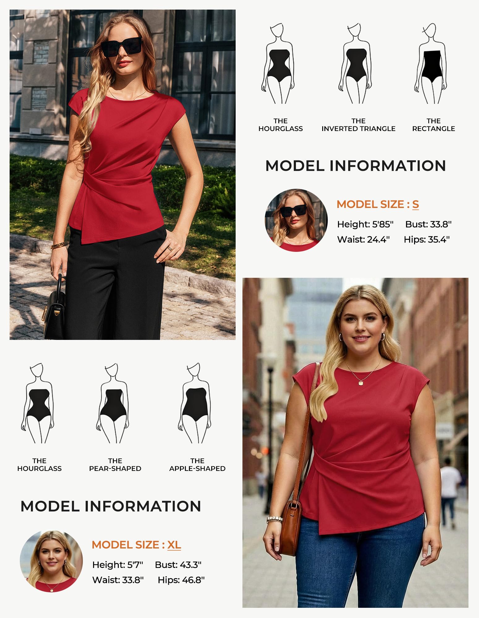 GRACE KARIN Maglietta estiva da donna, elegante, con maniche ad aletta, per lavoro, slim fit