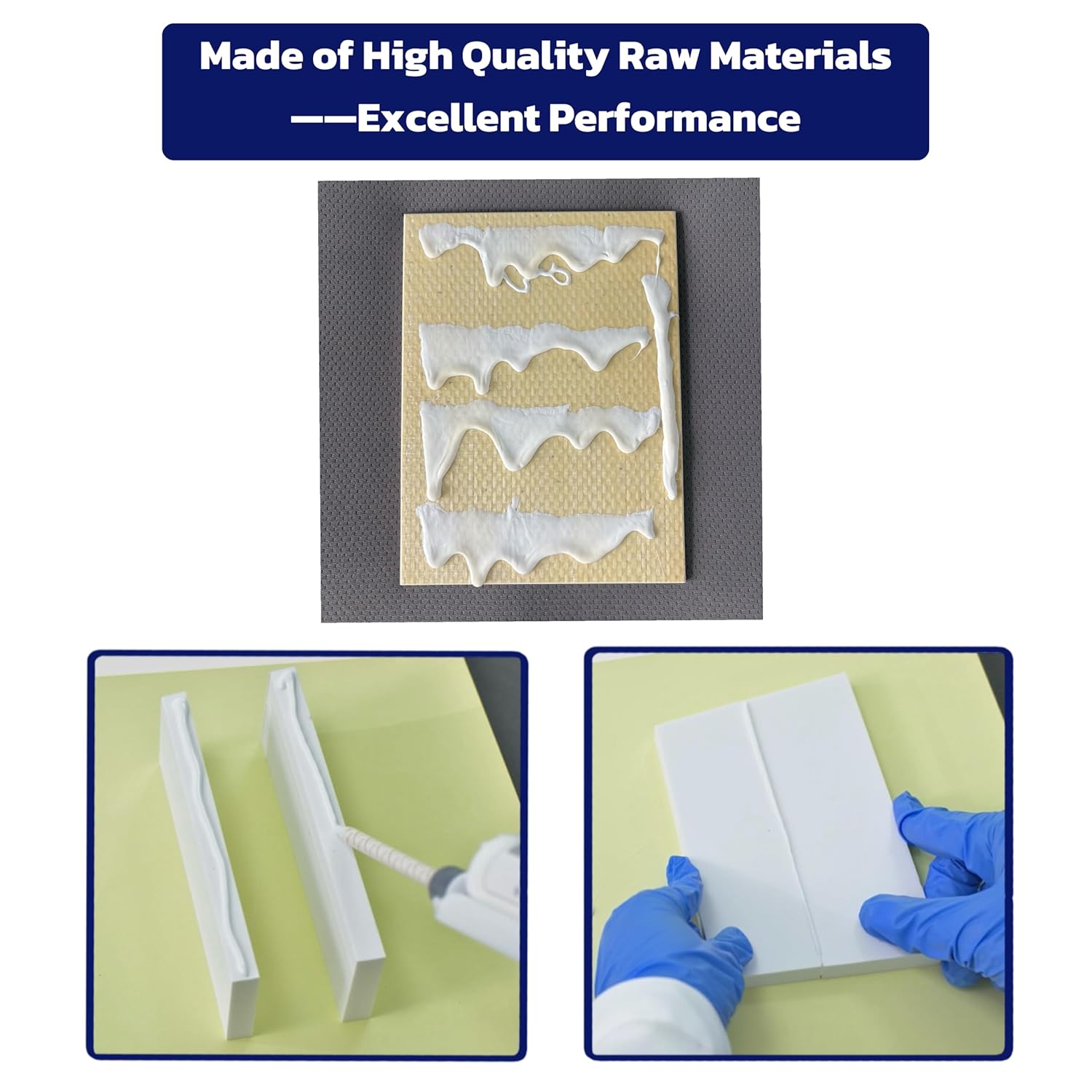 250ML White Double Component Joint Adhesive for Porcelain Slab Sintered Stone Ceramic Slab Quartz Marble Natural Stone - 10:1 Mixing Ratio Seaming Adhesive - 8.45oz Cartridge Includes 2 Mixing Nozzles