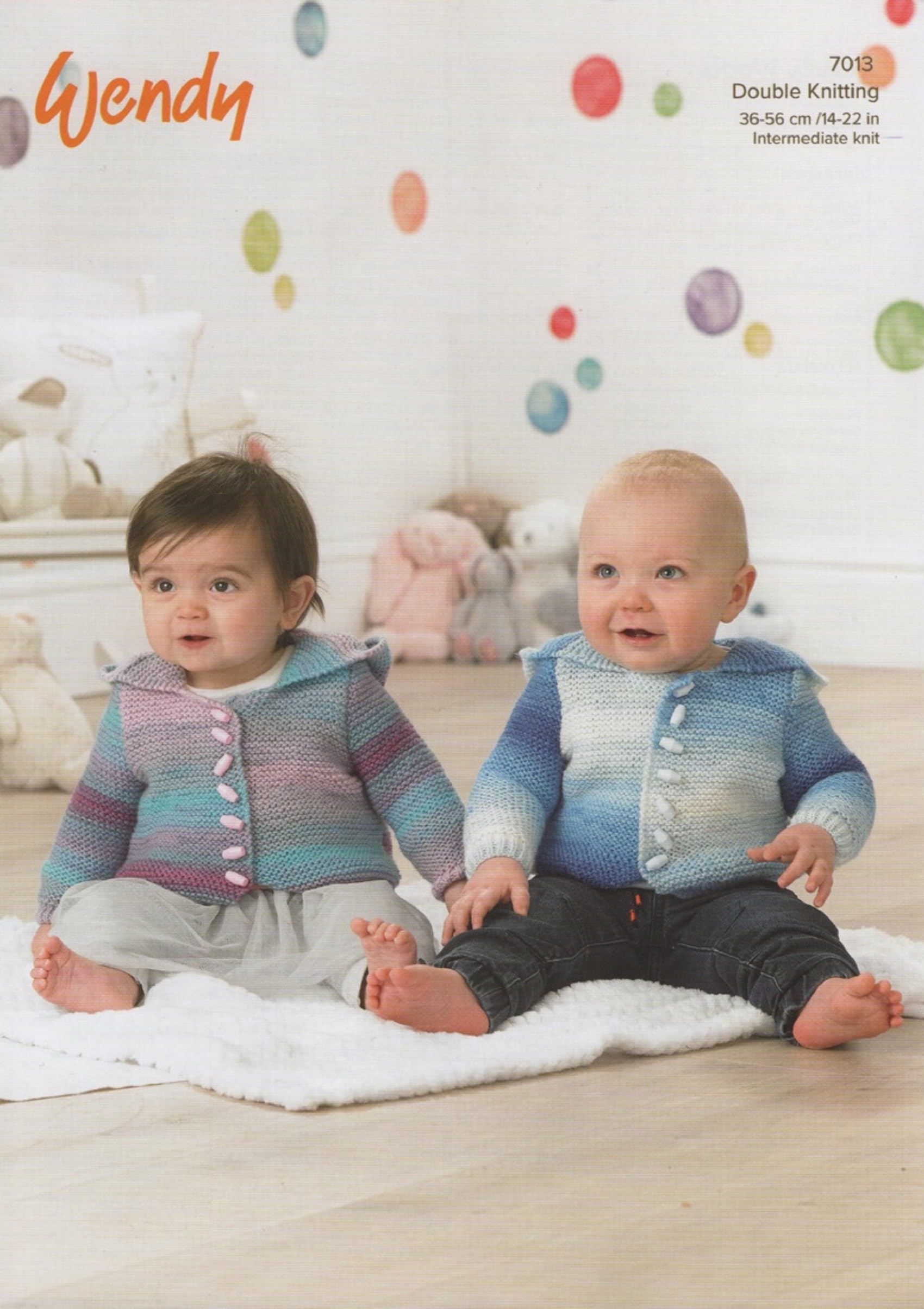 Wendy Peter Pan Intermediate Double Knitting DK Pattern Baby Cardigans 7013