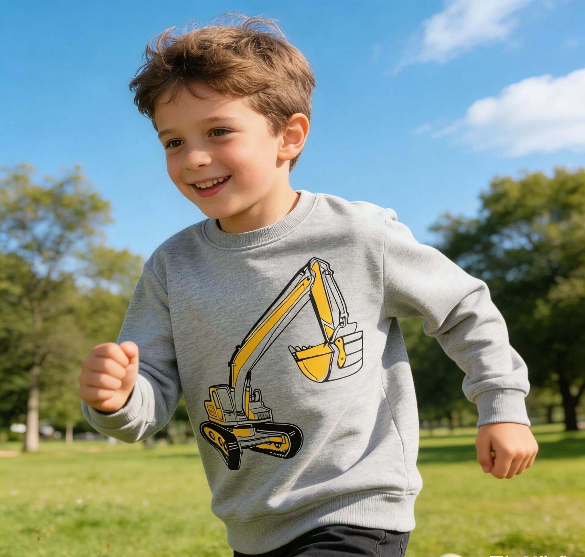 Sudaderas Niño Dinosaurio Algodón Pullover para Bebé Niño Cuello Redondo Sweatshirt Niño sin Capucha Otoño Invierno Ropa para Niños de 2-7 Años