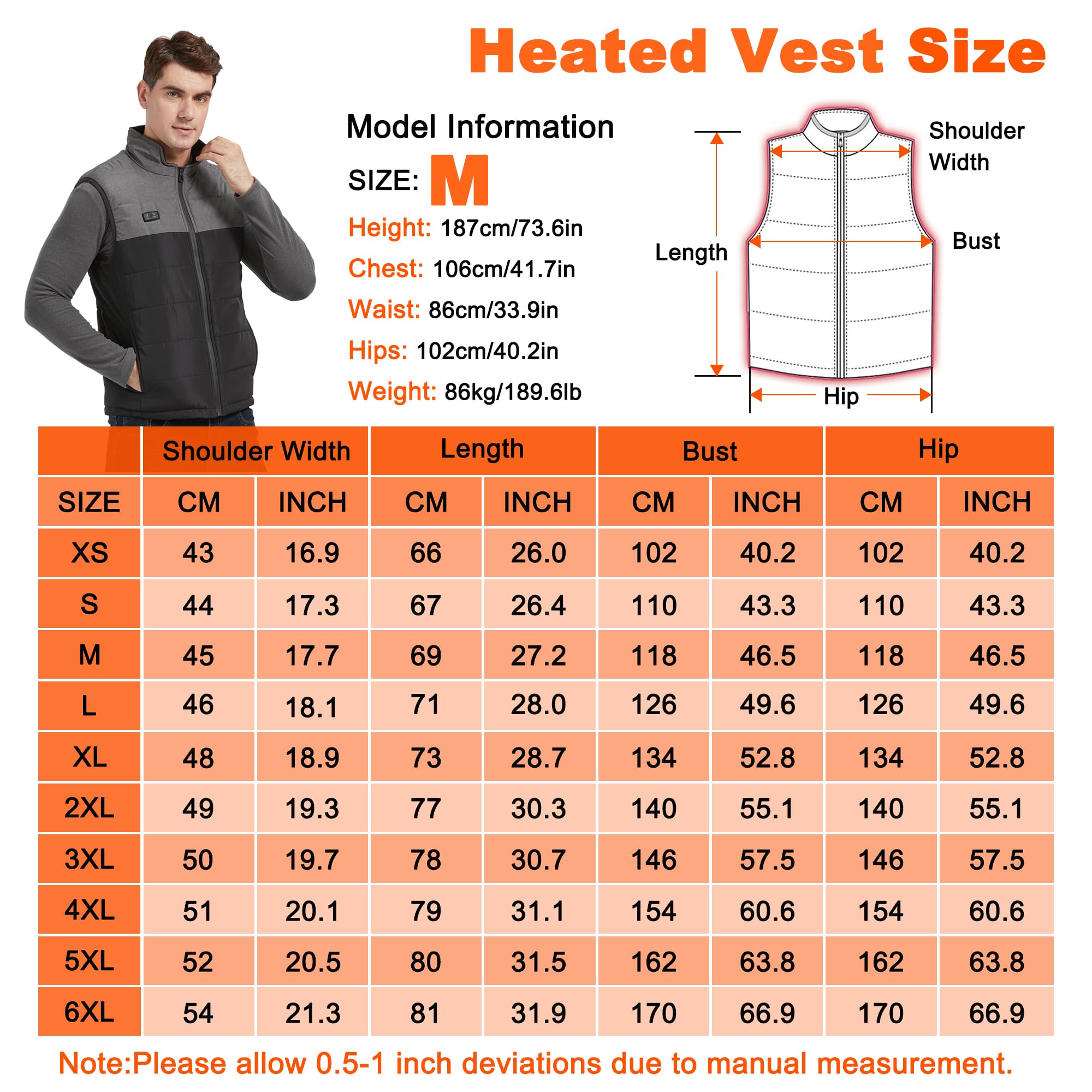 Gilet chauffant pour homme et femme, veste chauffante électrique USB avec 11 zones de chauffage, gilet chauffant léger, pour la pêche et la chasse