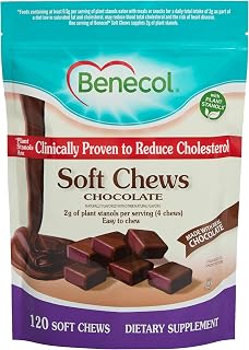 Benecol Chocolate Soft Chews - Clinically Proven Plant Stanols Lower Cholesterol - 120 Chews Heart Health Supplement