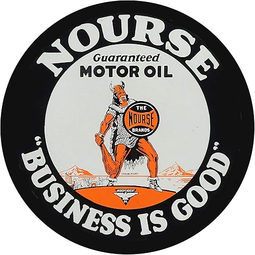Miniatura 252 de Brotherhood Letrero de gas vintage de reproducción de letreros de metal vintage, letrero redondo de metal para garaje y hogar, 8 pulgadas de Nourse
