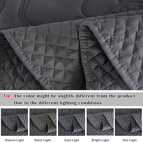 Miniatura 5 de EVENHUG Juego de edredón tamaño King, suave, ligero, gris oscuro, con 2 fundas de almohada, cubrecama reversible para todas las estaciones, 3 piezas