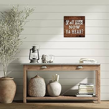 Amazon.com: Country Rustic Wood Sign Y'all Come Back Now Ya Hear