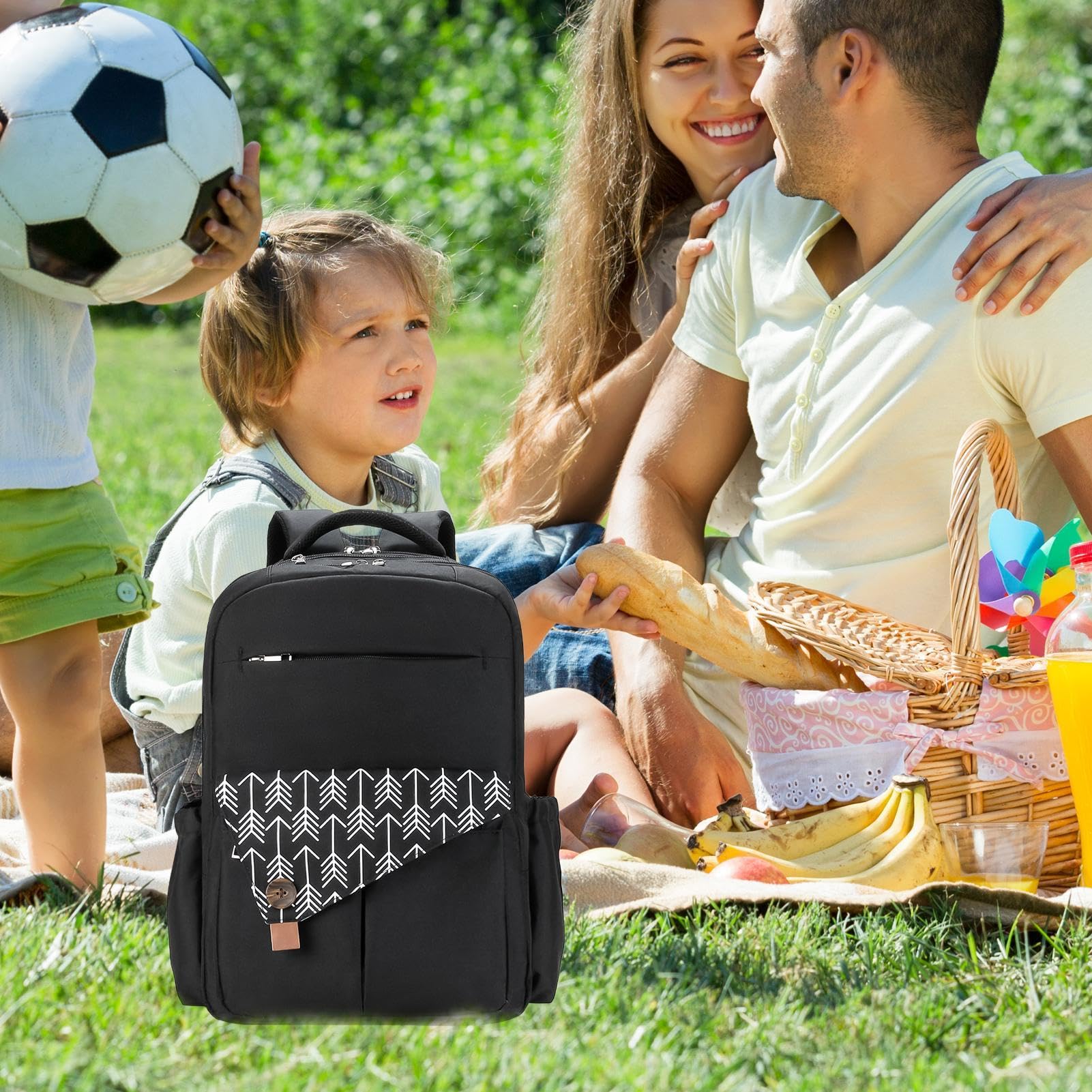 Borsa impermeabile per pannolini per passeggino, borsa per pannolini per viaggi, borsa per pannolini multi-scomparto, zaino per pannolini con organizer, zaino per pannolini maternità, zaino per