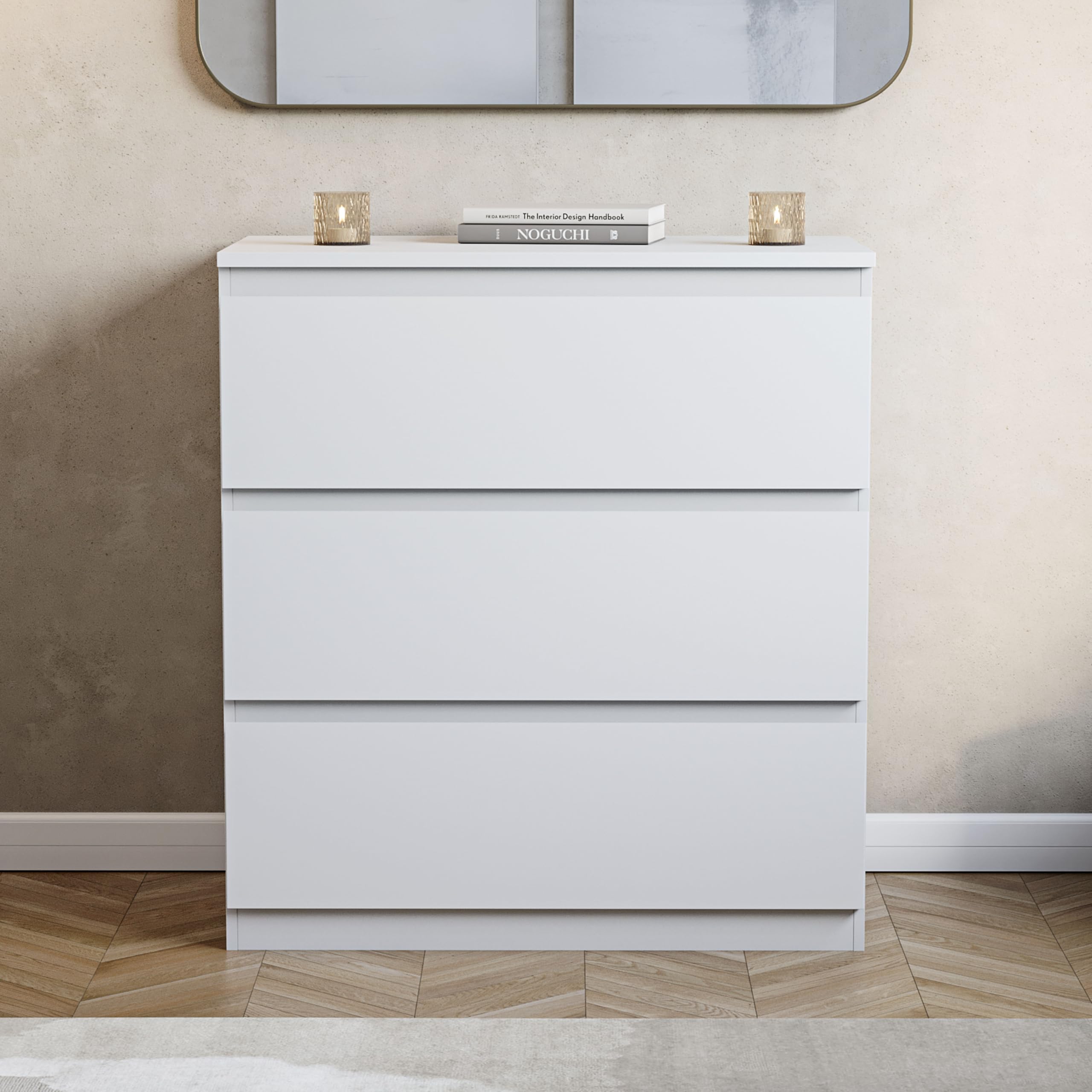Vida Designs Denver Commode à tiroirs (Blanc, 3 tiroirs)