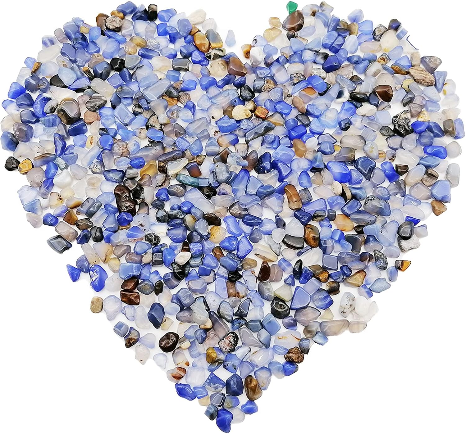 335g Blue Agate Crystals Rocks Crushed Crystal Tumbled Blue Quartz Stone Tumbled Chips Crushed Stone