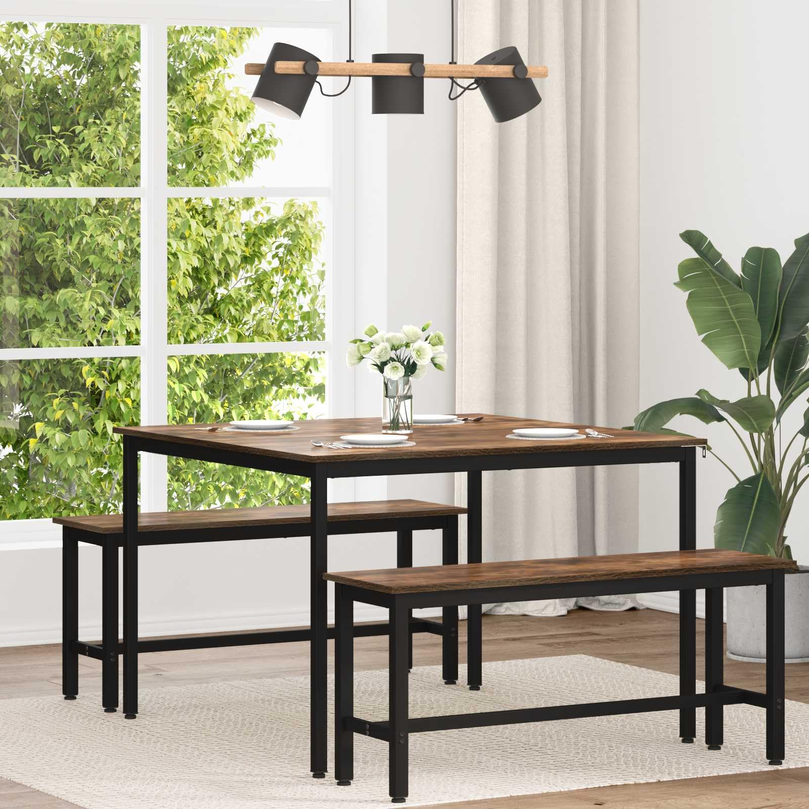 Table à manger moderne stable et facile à nettoyer 110 cm