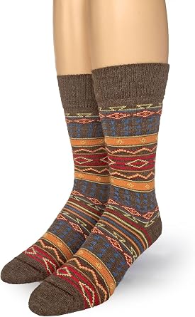 WARRIOR ALPACA SOCKS - Alpaca Wool Dress Socks, Designer Series - Desert Design