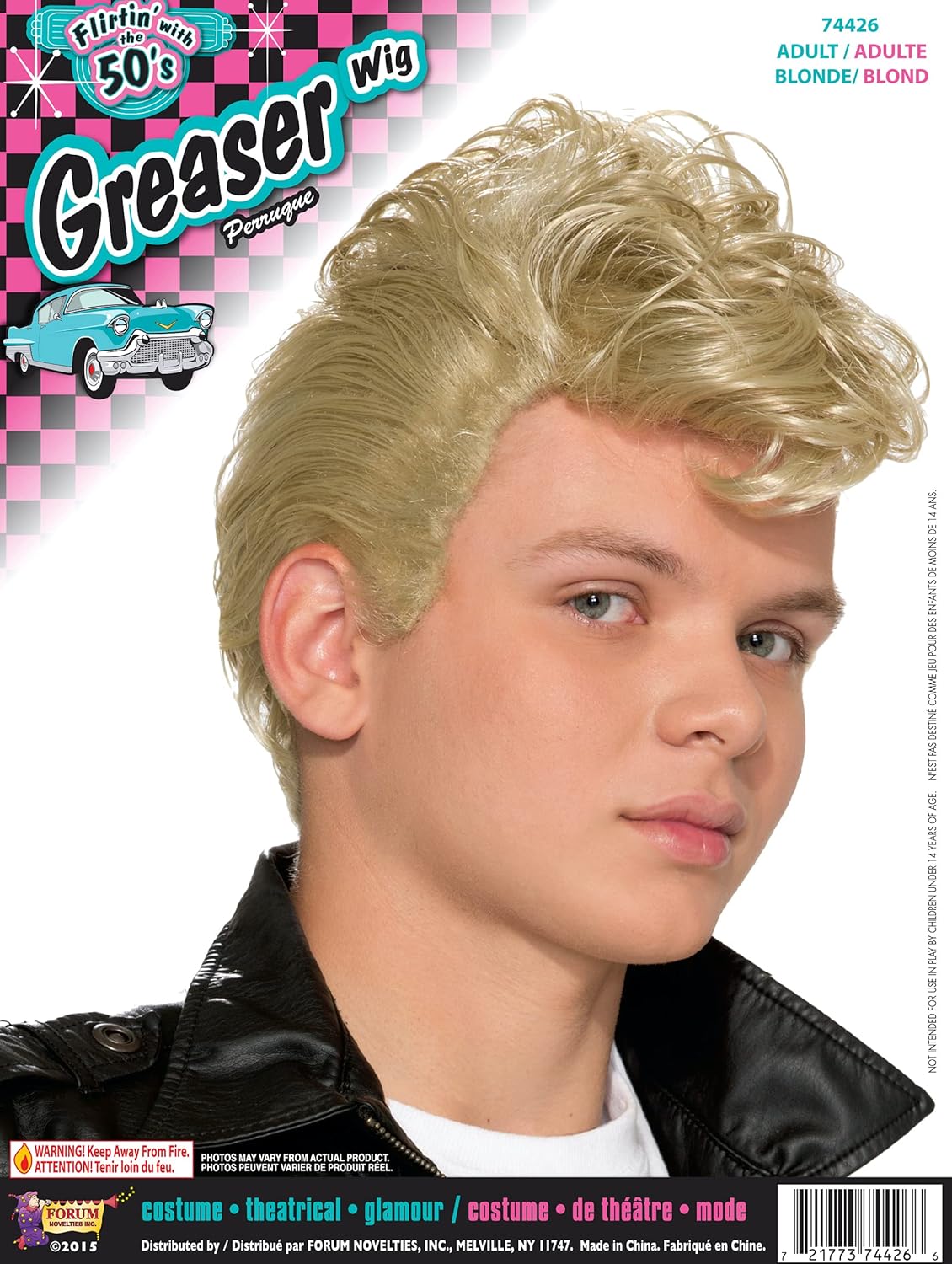 Rubies 50’s Greaser Blonde Wig for Adults, Men's No Size - Image 2