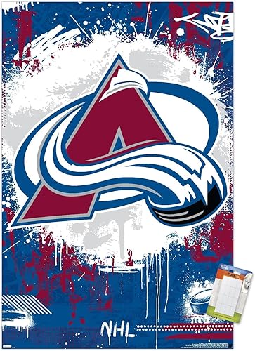 Trends International NHL Colorado Avalanche - Póster de pared con logotipo Maximalist 23, 14.72 x 22.37 pulgadas, paquete de póster y montaje prémium