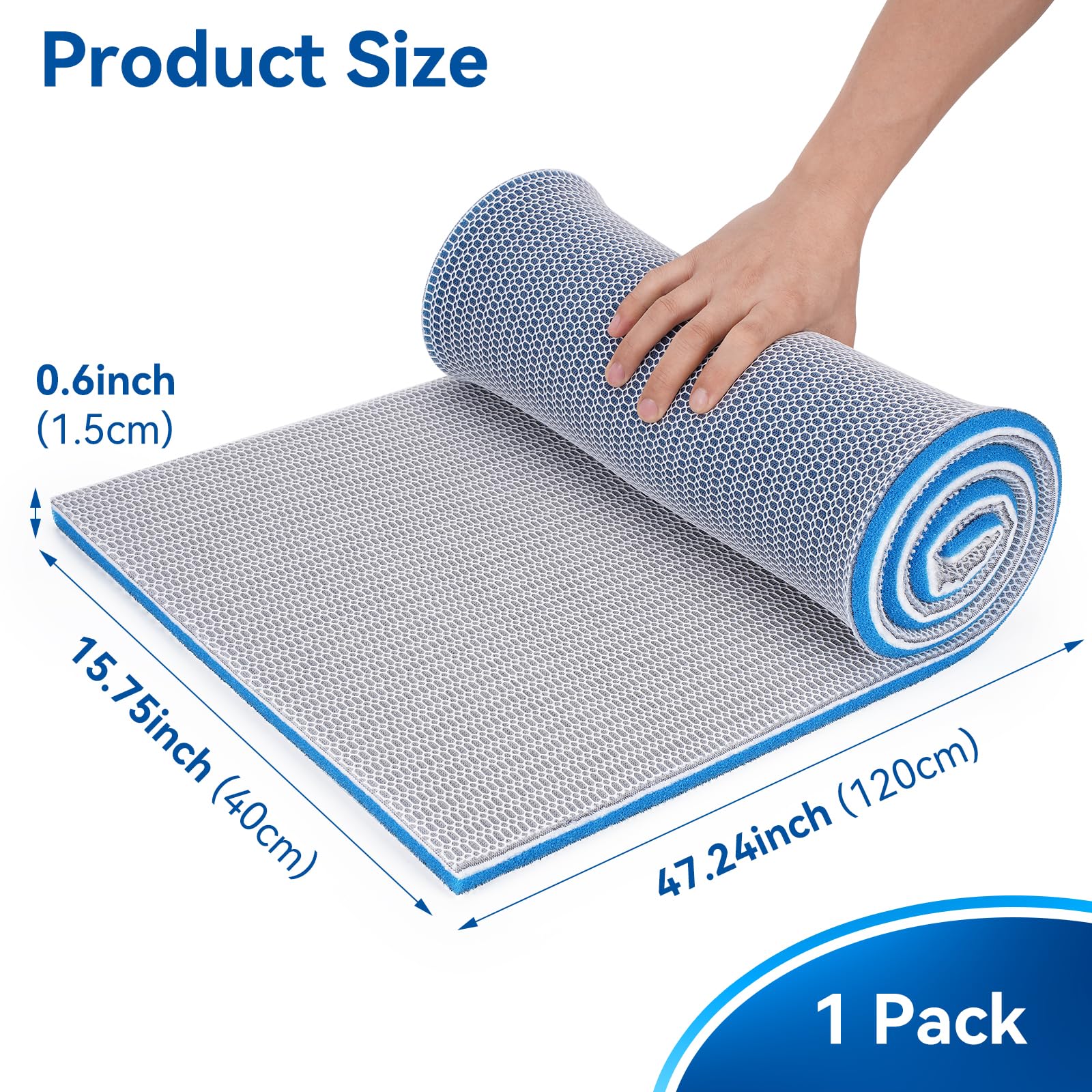 Borlech Aquarium Filter Media Sponge Pad, Multi-Layer Foam Filter Floss for Fish Tank Filters Accessories (120 x 40 x 1.5 cm) - Image 3