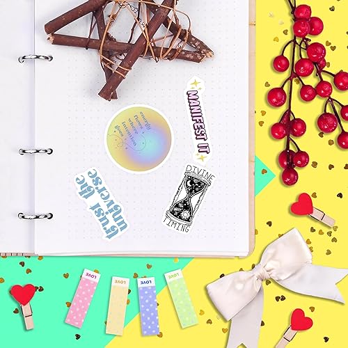 Miniatura 6 de BulbaCraft 100 calcomanías de manifestación para botella de agua y laptop, recuerdos y decoraciones de fiesta de manifestación, calcomanías de