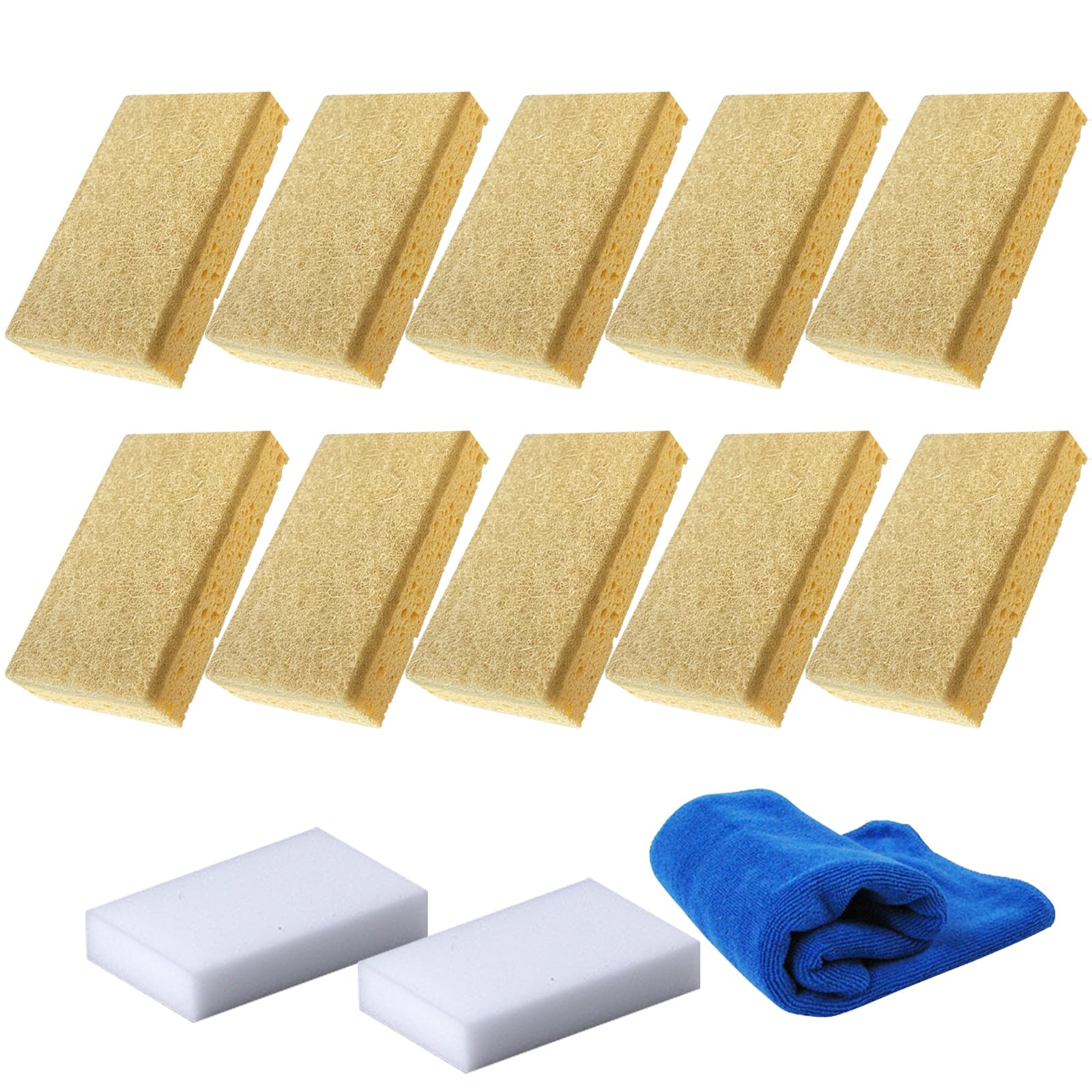 Mumaxun Kitchen Sponges, Eco Coconut Coir Sponge Scour Pads For Cleaning Heavy Duty Pots Pans Dishes