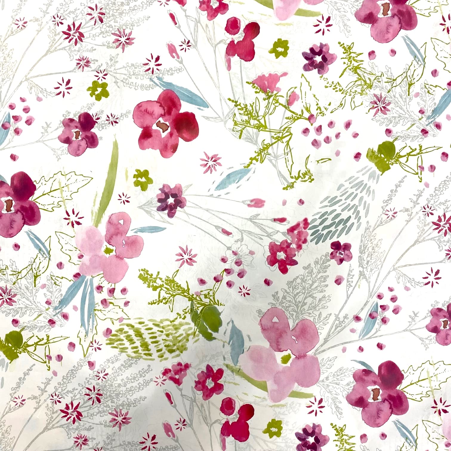 Wachstuch Tischdecke – Mohnblumen & Sonnenblumen Design | Rutschfest, Waschbar, Mit Fleece