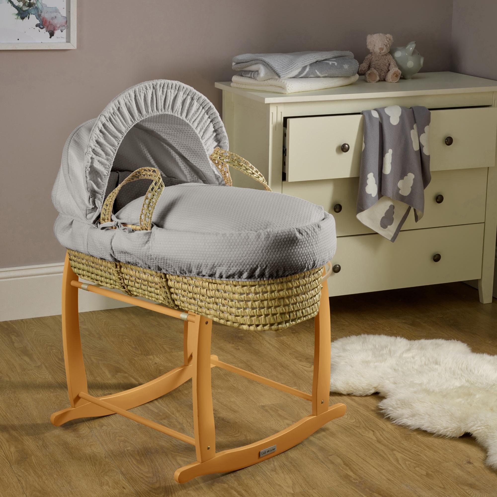 Clair de Lune Cotton Dream Couffin en palmier Gris 75 x 28 cm