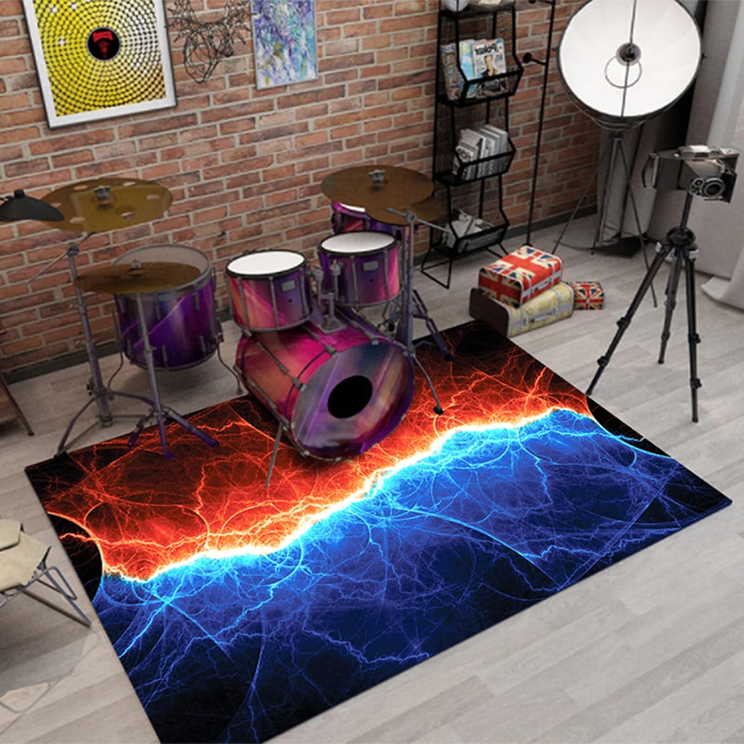 OPASDH Drum Rug Drum Mat,NonSlip Drum Carpet Rug,Soundproof Mat