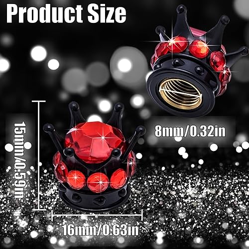 Miniatura 2 de 4 tapas de válvula de vástago de neumático con diamantes de cristal, tapas universales de núcleo de cobre para automóviles, SUV, camiones,