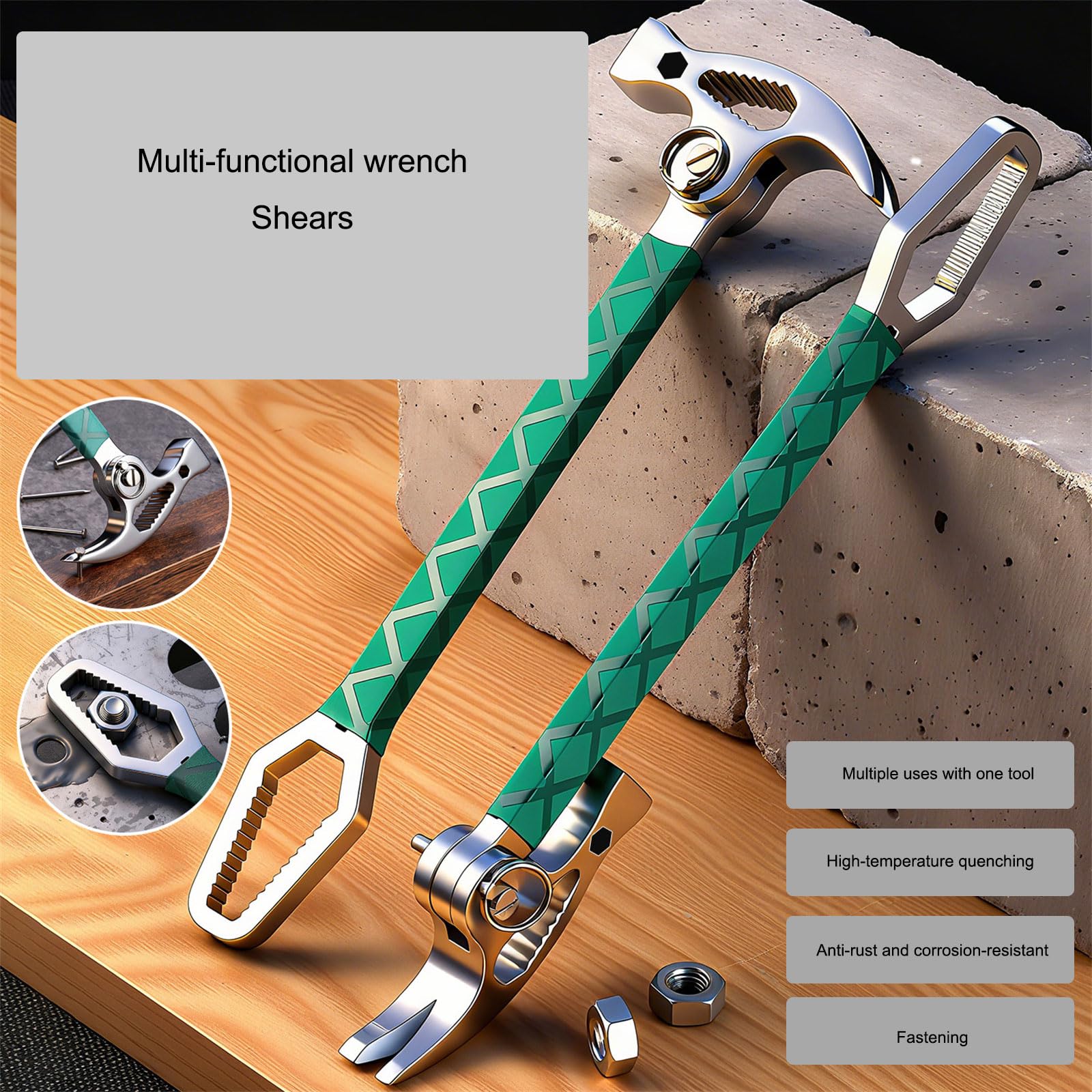 Elevador de martillo profesional con llave de martillo ergonómica para construcción y trabajos sanitarios con herramienta ajustable, robusta y antideslizante