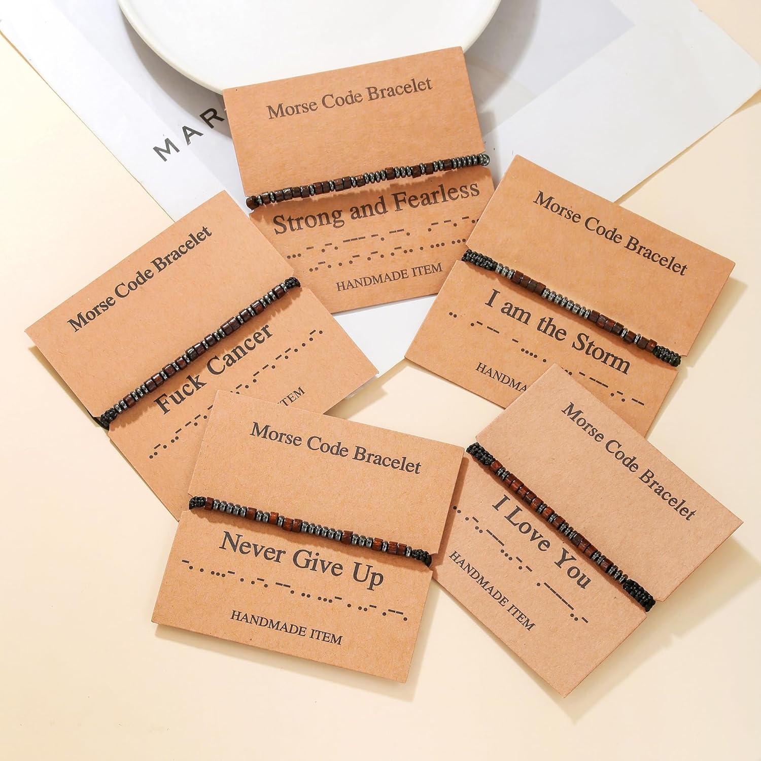 Morse Code Bracelets for Women - Inspirational Gifts Beaded Bracelets for Women Encouragement Birthday Gifts - Image 4