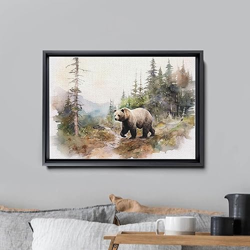 Miniatura 3 de Enchanting Wilderness, Bear with Forest Scene - Watercolor Nature Print by Dean Crouser