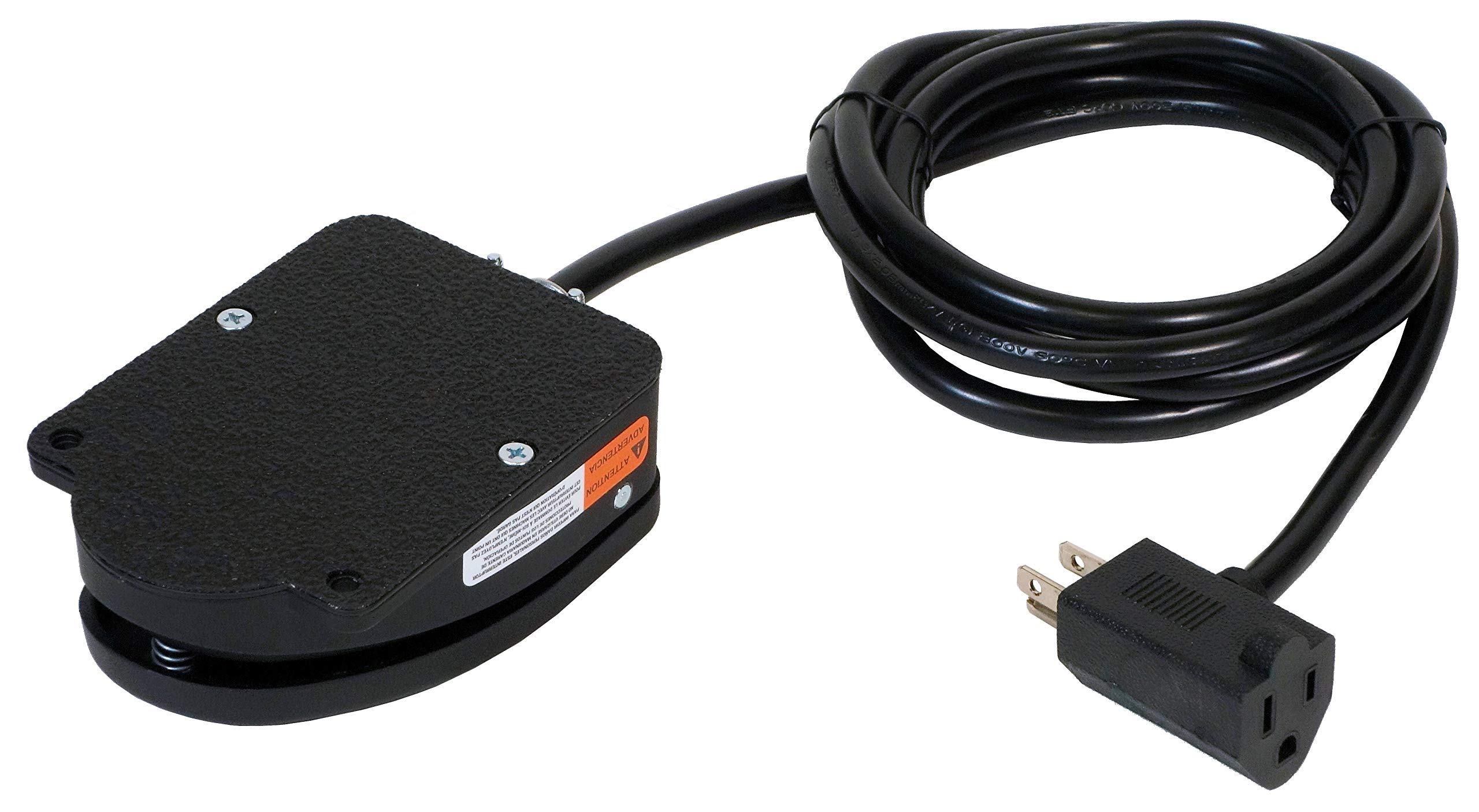 SSC Controls F500-1501 Foot Switch, Die-Cast, Electrical, Momentary Action, Single Pedal, 8-ft Cable with Piggyback Plug, Enhanced Inrush Current Capability, Made in USA