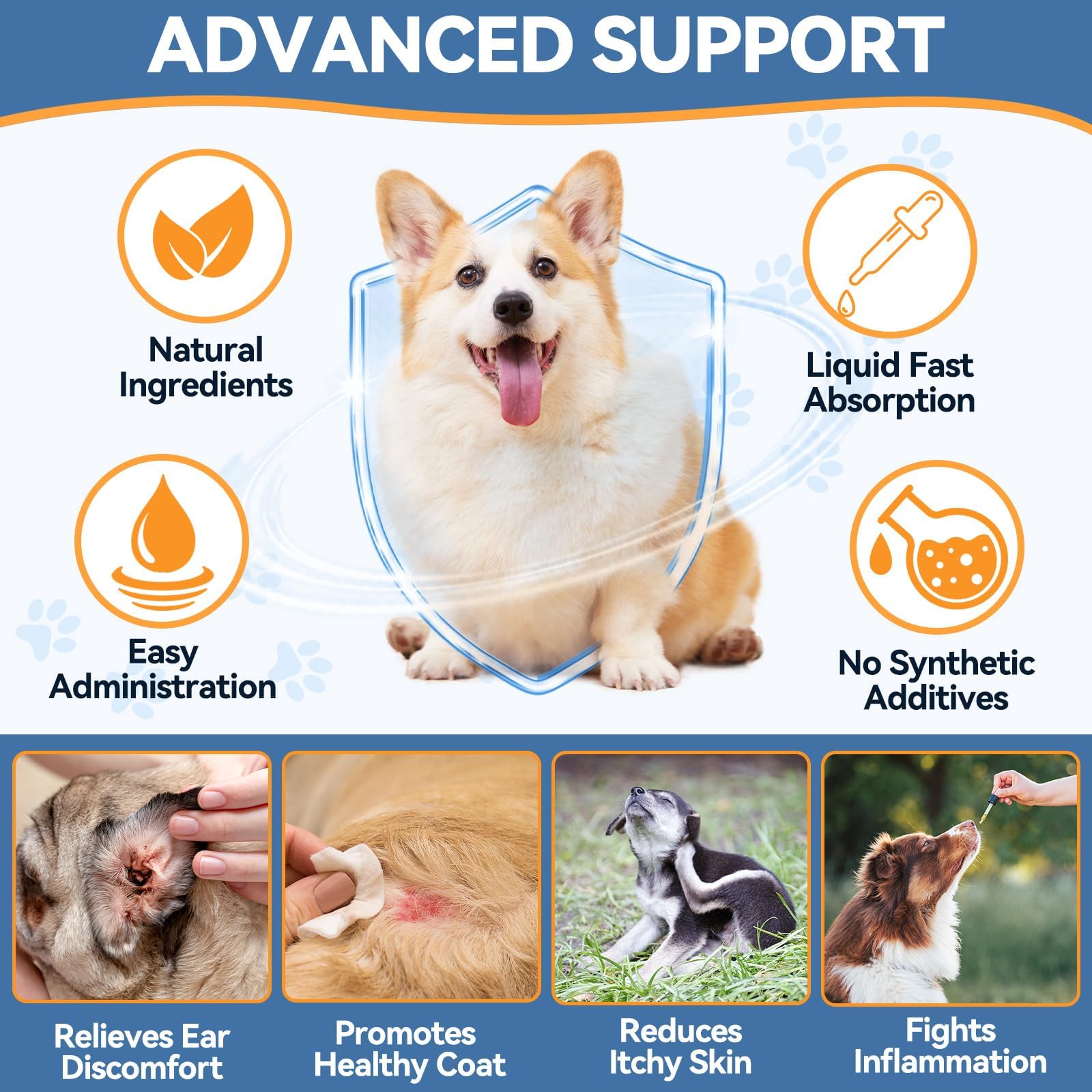 Natural Yeast Relief for Dogs, Support Healthy Itch Relief, Ear Paw Discomfort Care, Itch Relief for Dog, Allergy Supports, Inflammation Relief for Dogs, 60ml Bacon Flavor - image 4