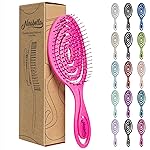 Ninabella Spiral Hairbrush - Detangle Hair Brush - For Brushing Wet or Blow Dry Hair - Detangler Vent Brush - Neon Pink