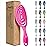 Ninabella Spiral Hairbrush - Detangle Hair Brush - For Brushing Wet or Blow Dry Hair - Detangler Vent Brush - Neon Pink