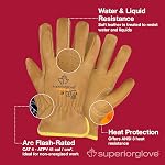 Superior Glove Endura Gants de travail en cuir résistant à la coupe et à l'eau pour hommes & Femmes – 378GOBKL Moyenne (paquet de 1 Paire)