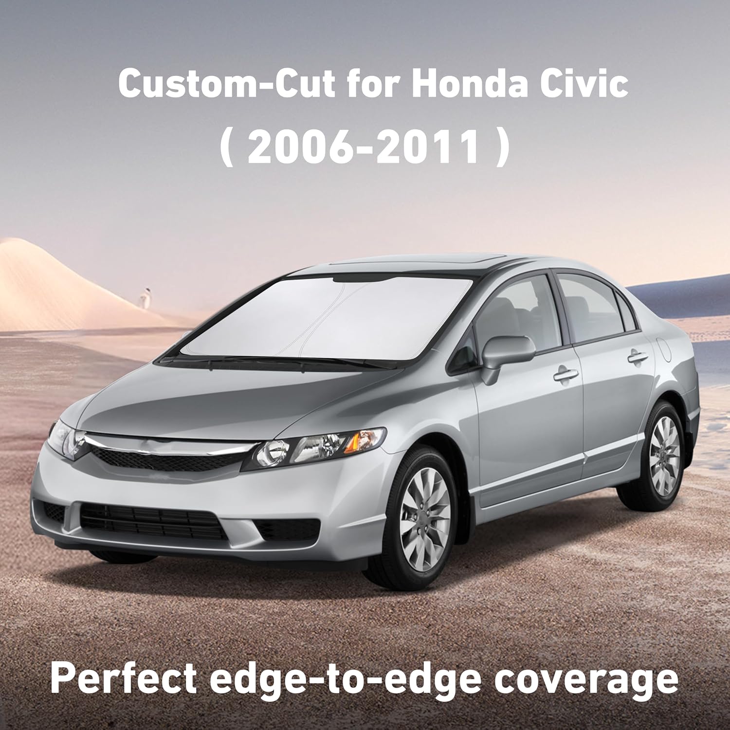 econour windshield sunshade compatible for honda civic 2006-2009 2010 2011, sun visor for front windshield & window sun shade cover, uv heat blocker & protector, car accessories honda civic (2006–2011)