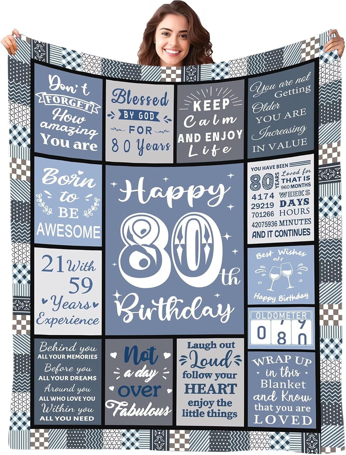 18 Years Old Birthday Blanket Gifts for Girls Boys 60"X50" | 18th Birthday Blue Flanell Blanket Decorations Gifts for Girls Boys Daughter Son Best Friends, Bestie, Sister, Niece