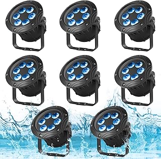 100W LED Par Lights IP67 Waterproof Stage Lights, DMX512 Sound Activated Control RGBW Lights for Outdoor Concert Club KTV Music Show Garden Wedding (8 Packs)