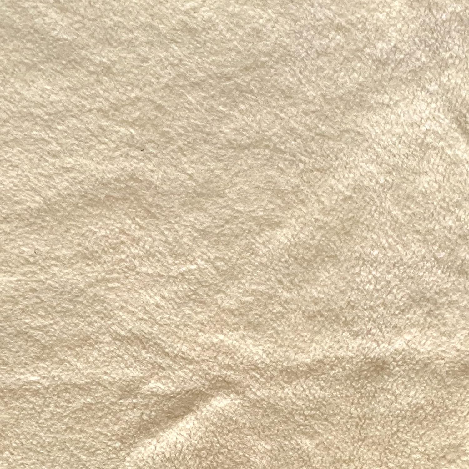 Solid Cream (Heavy Weight, Spun) Anti-Pill Fleece Fabric by The Yard