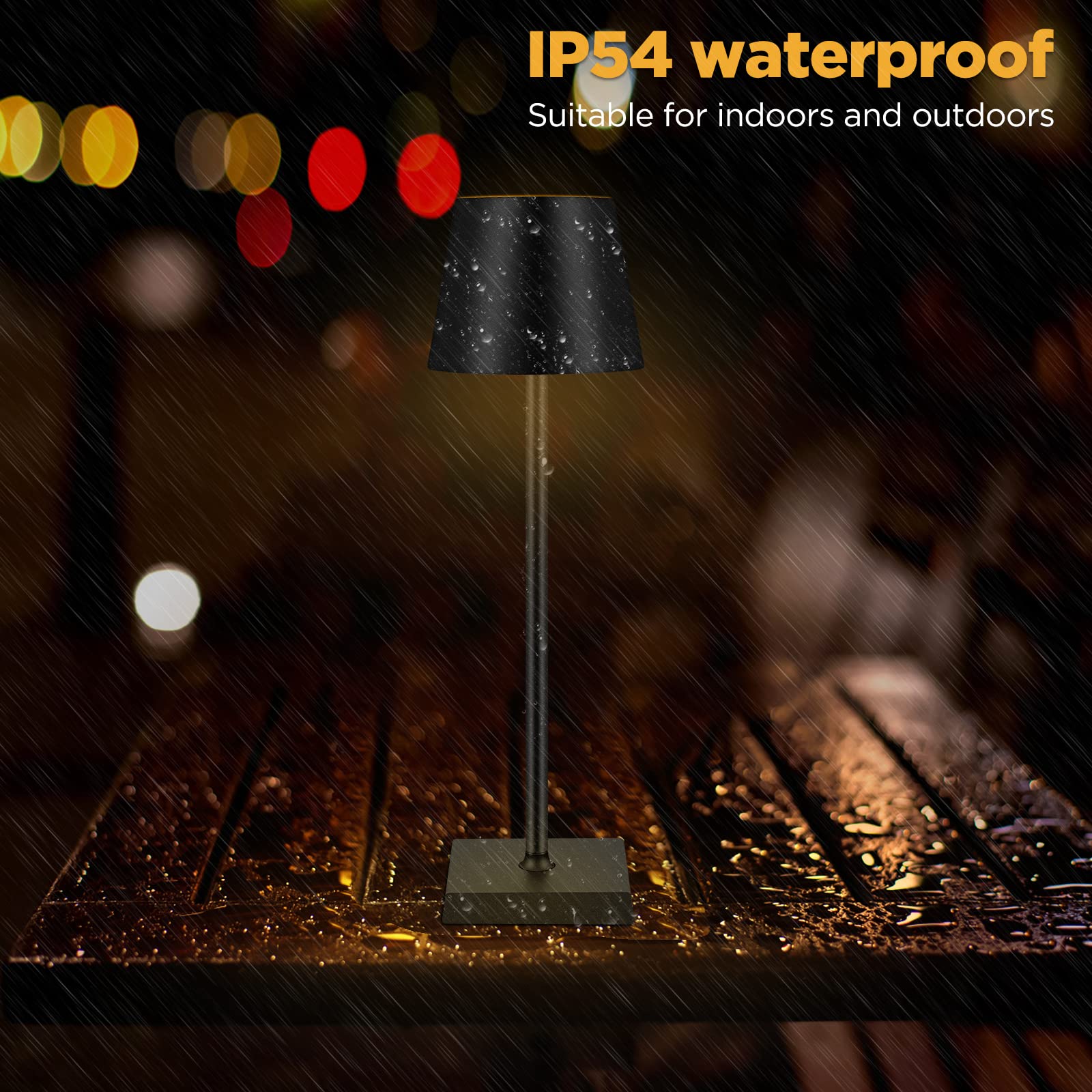 S SUNSBELL Cordless Table Lamps Metal Led Desk Lamp Portable Wireless Bedside Lamps USB Rechargeable Night Light Touch Adjustable Brightness Reading Light 5200mah Battery Powered Decoration Lights