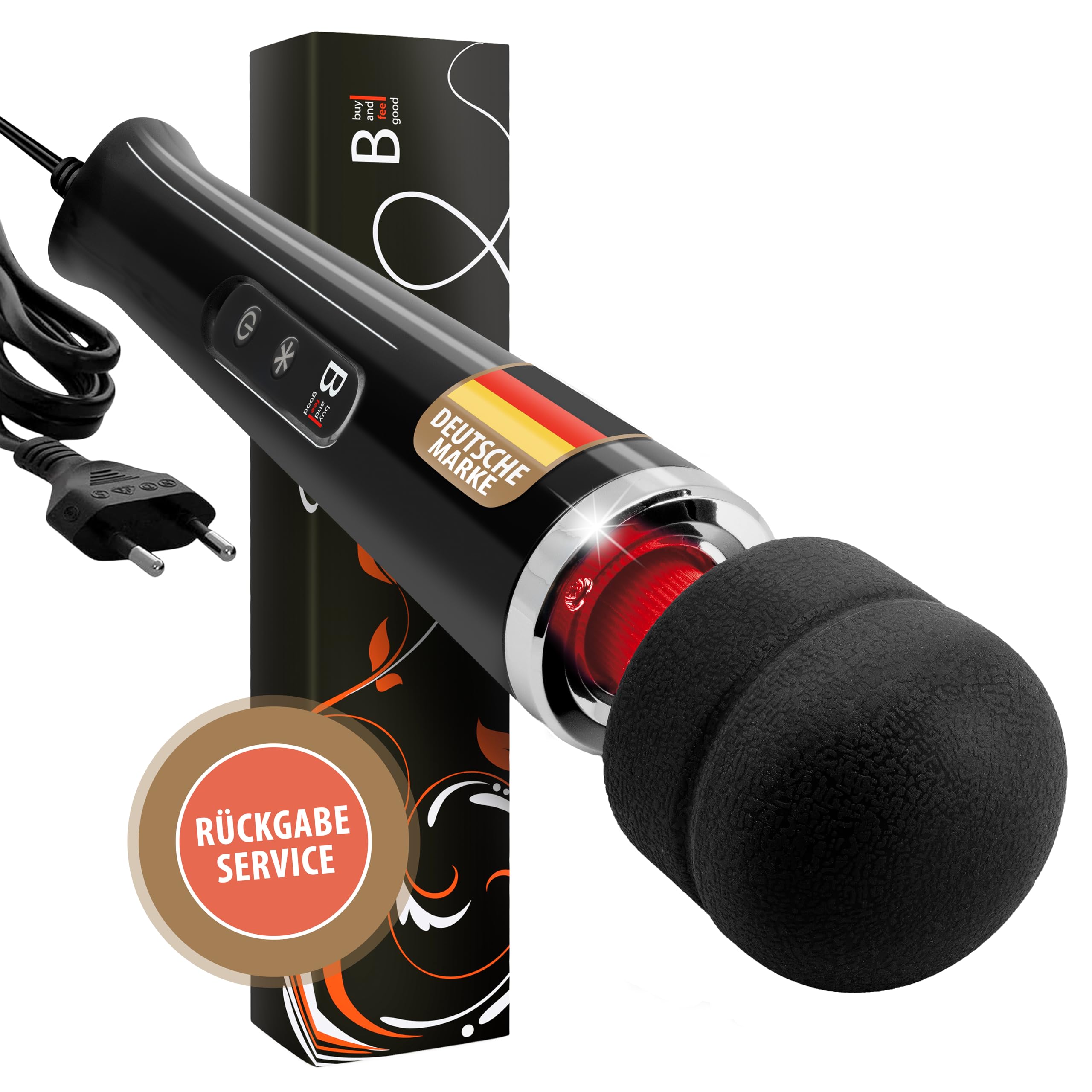 L'ORIGINALE di "BuyAndFeelGood" massaggiatore vibratori a bacchetta magica con 20 Vario/10 Velocità - Vibratore clitorideo per Lei con Stimolazione del Clitoride - Nero