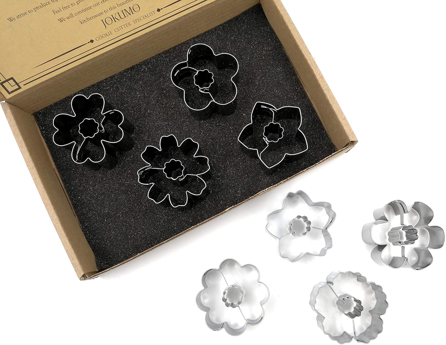 Flower Blossom Cookie Cutters Set – 8 PC High Grade 430 Stainless Steel – A Truly Unique set for Flower Lovers Flower Blossom Cookie Cutters Set – 8 PC High Grade 430 Stainless Steel – A Truly Unique set for Flower Lovers