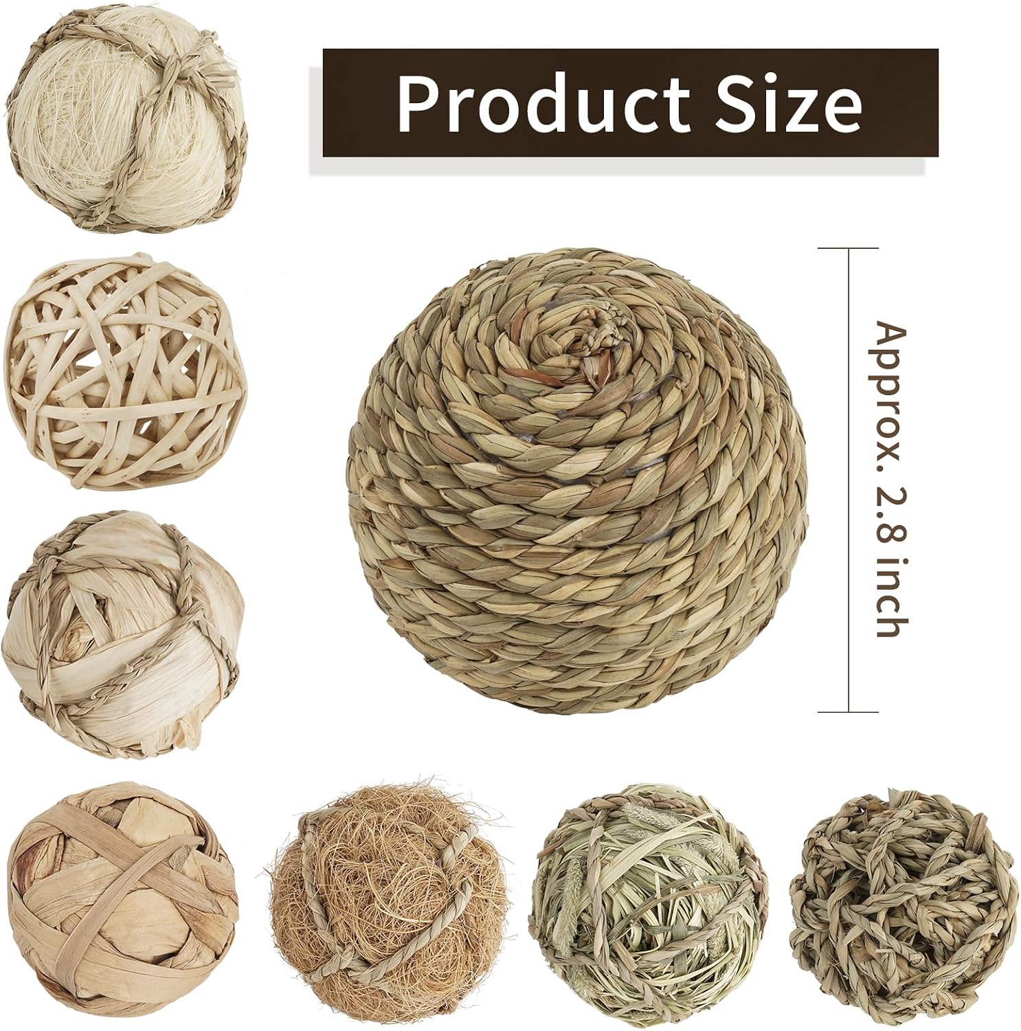 Plus tard 8-Pack Rustic Wicker Decorative Balls for Bowls