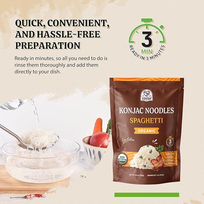 Fideos Orgánicos Konjac Shirataki 52USA, Bajo en Carbos 1500g (6 Pack) miniatura 6
