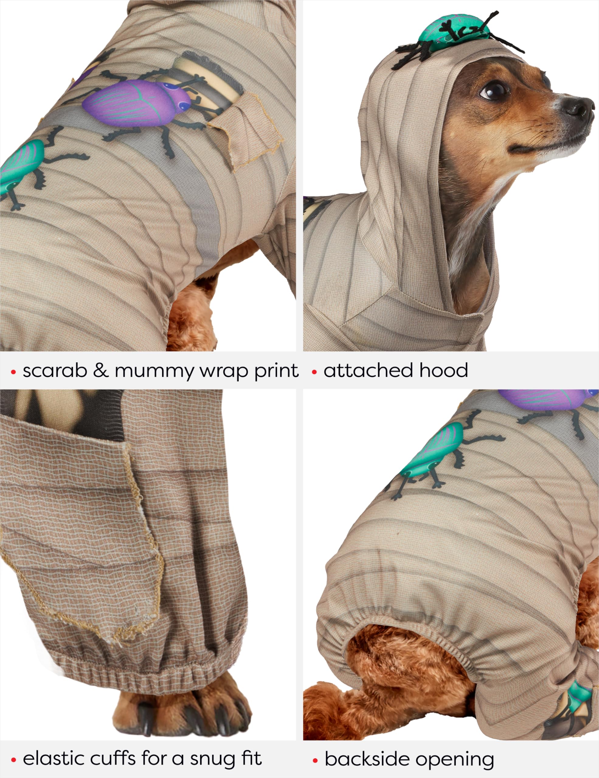 Rubies Mummy Fun and Cute Pet Costume Hooded Jumpsuit for Themed Parties and Halloween, Large