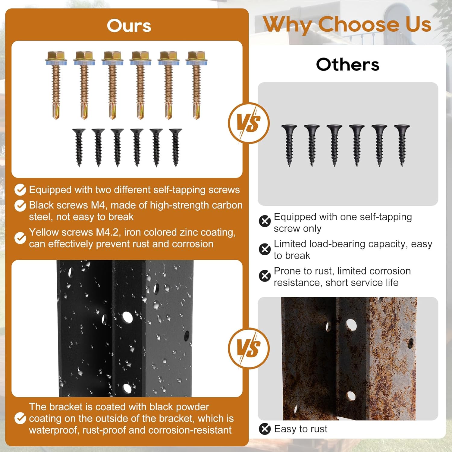 アップグレードされた隠しジョイストハンガー、2インチx6インチの屋外トリム隠しフランジ4個、ジョイストブラケット、高耐久ジョイストハ