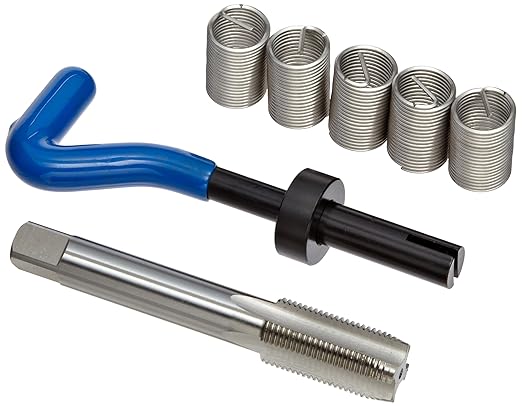 E-Z Lok EK51220 Metric Helical Threaded Insert Kit, 304 Stainless Steel, M16-1.5 Thread Size, 32 mm Installed Length (Pack of 5), Silver